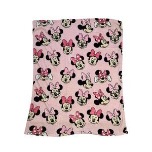 Disney Baby Minnie Mouse Pink Faces Fleece Baby Blanket Lovey Soother Kids